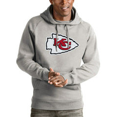 Kansas City Chiefs Antigua Victory Pullover Hoodie Heather Gray | NFL