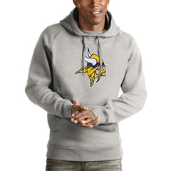 Minnesota Vikings Antigua Victory Pullover Hoodie Heather Gray | NFL