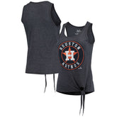 Houston Astros Majestic Threads Women's Scoop Neck Racerback Side Tie Tri-Blend Tank Top - MLB
