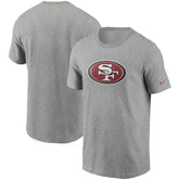 San Francisco 49ers Primetime Logo Essential T-Shirt Heather Gray | Nike for Sale