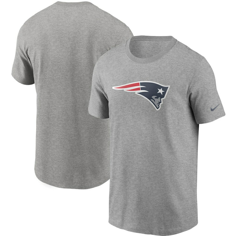 New England Patriots Primetime Logo Essential T-Shirt Heather Gray | Nike for Sale