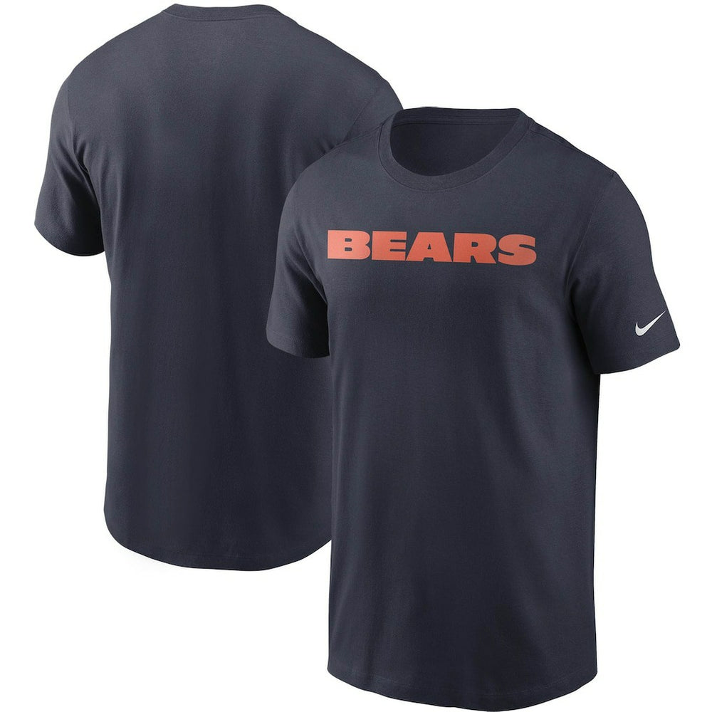 Chicago Bears Team Wordmark T-Shirt Navy | Nike for Sale