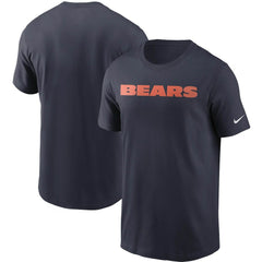 Chicago Bears Team Wordmark T-Shirt Navy | Nike for Sale