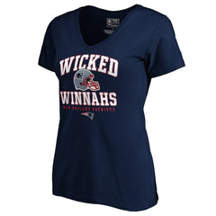 New England Patriots Women's Hometown Refresh V-Neck T-Shirt Navy | NFL