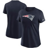 New England Patriots Women's Logo Essential T-Shirt Navy | Nike for Sale