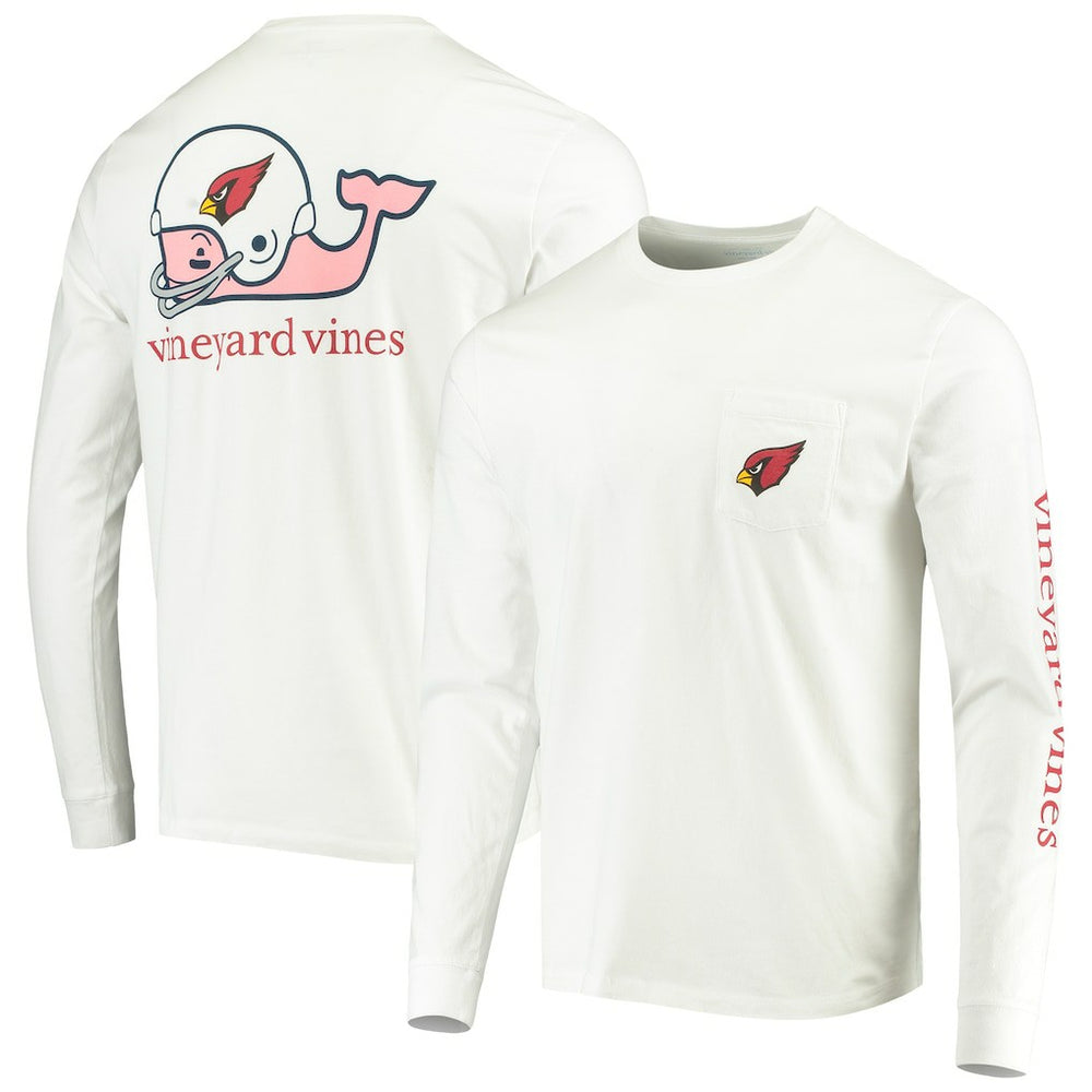 Arizona Cardinals Vineyard Vines Whale Helmet Long Sleeve T-Shirt White | NFL