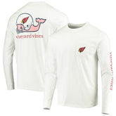 Arizona Cardinals Vineyard Vines Whale Helmet Long Sleeve T-Shirt White | NFL