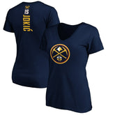 Nikola Jokic Denver Nuggets Women's Playmaker Name & Number V-Neck T-Shirt Navy - NBA