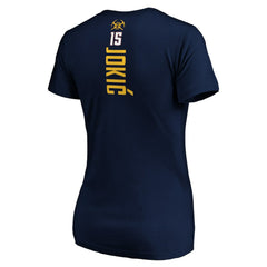 Nikola Jokic Denver Nuggets Women's Playmaker Name & Number V-Neck T-Shirt Navy - NBA