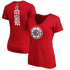 Paul George LA Clippers Women's Playmaker Name & Number V-Neck T-Shirt Red - NBA