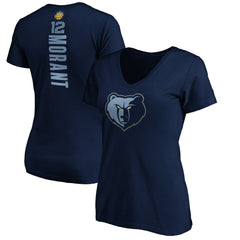 Ja Morant Memphis Grizzlies Women's Playmaker Name & Number V-Neck T-Shirt Navy - NBA