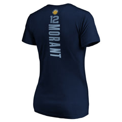 Ja Morant Memphis Grizzlies Women's Playmaker Name & Number V-Neck T-Shirt Navy - NBA