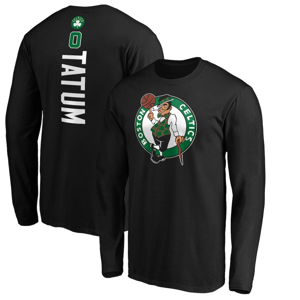 Jayson Tatum Boston Celtics Playmaker Name & Number Long Sleeve T-Shirt Black - NBA