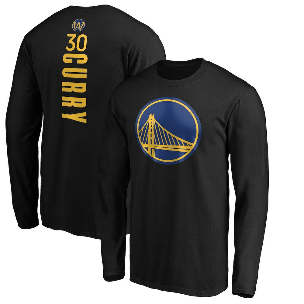 Stephen Curry Golden State Warriors Playmaker Name & Number Long Sleeve T-Shirt Black - NBA