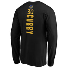 Stephen Curry Golden State Warriors Playmaker Name & Number Long Sleeve T-Shirt Black - NBA