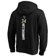 Giannis Antetokounmpo Milwaukee Bucks Playmaker Name & Number Pullover Hoodie Black - NBA