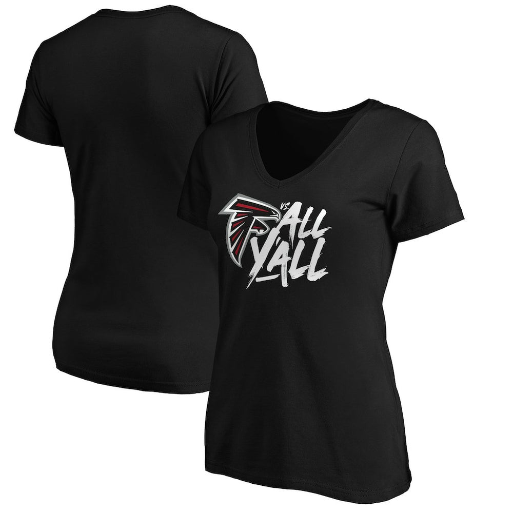 Atlanta Falcons Women's Falcons vs. All Y'all V-Neck T-Shirt Black | NFL