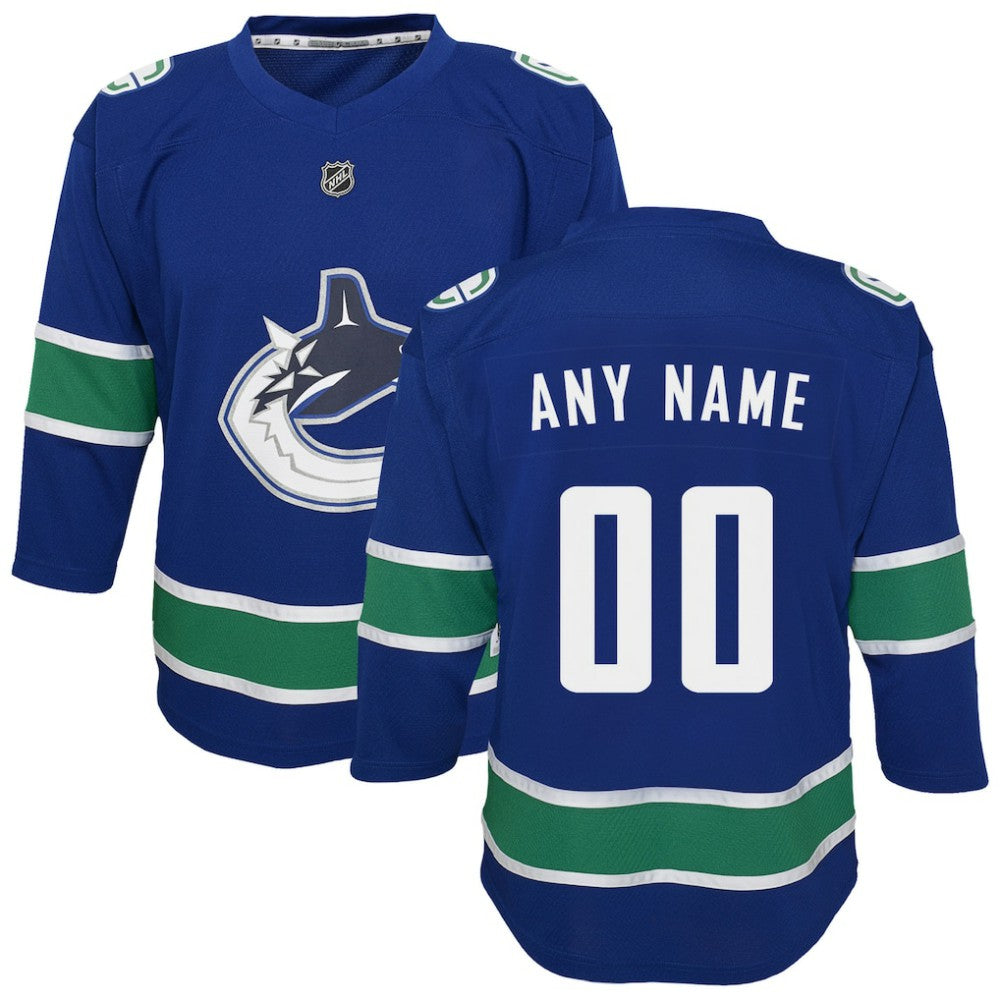 Vancouver Canucks Youth Replica Custom Jersey - Blue - NHL