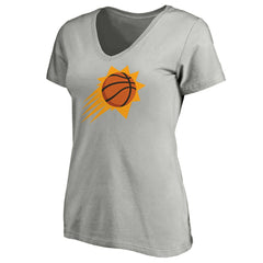 Phoenix Suns Women's Primary Logo Team V-Neck T-Shirt Gray - NBA