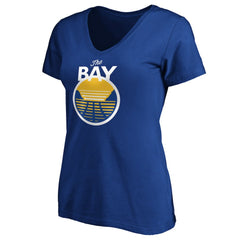 Golden State Warriors Women's The Bay Statement Edition V-Neck T-Shirt Royal - NBA