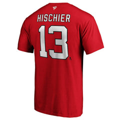 Nico Hischier New Jersey Devils Fanatics Authentic Stack Player Name & Number T-Shirt - Red - NHL