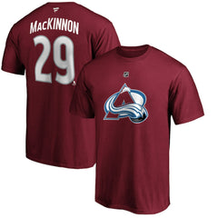 Nathan MacKinnon Colorado Avalanche Fanatics Authentic Stack Player Name & Number T-Shirt - Burgundy - NHL