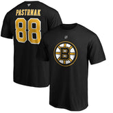 David Pastrnak Boston Bruins Fanatics Authentic Stack Player Name & Number T-Shirt - Black - NHL