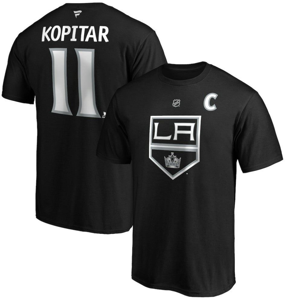 Anze Kopitar Los Angeles Kings Fanatics Authentic Stack Player Name & Number T-Shirt - Black - NHL