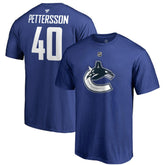 Elias Pettersson Vancouver Canucks Fanatics Authentic Stack Player Name & Number T-Shirt - Blue - NHL