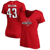 Tom Wilson Washington Capitals Fanatics Women's Authentic Stack Name & Number V-Neck T-Shirt - Red - NHL