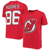 Jack Hughes New Jersey Devils Youth Player Name & Number T-Shirt - Red - NHL