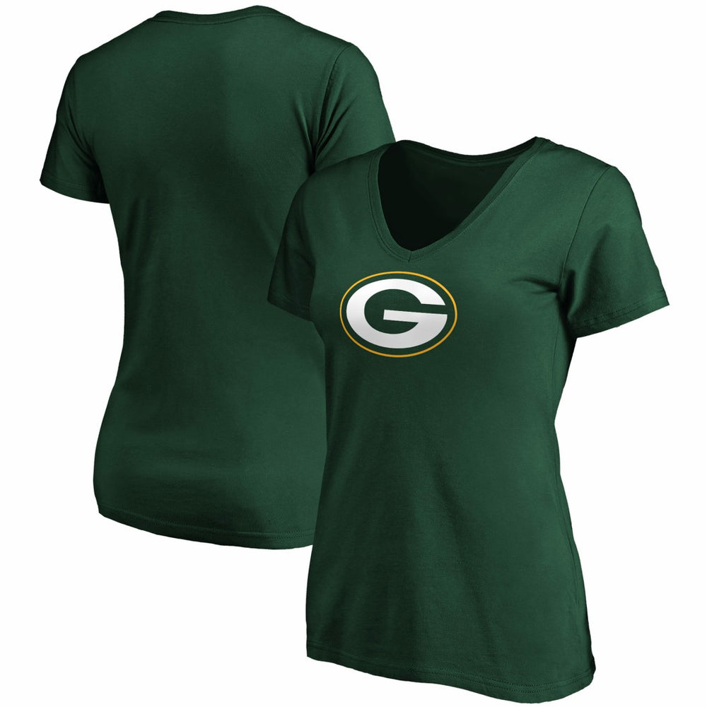 Green Bay Packers Women's Primary Logo V-Neck T-Shirt Green | Fanatics