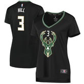 George Hill Milwaukee Bucks Women's Fast Break Replica Player Jersey Statement Edition Black - NBA