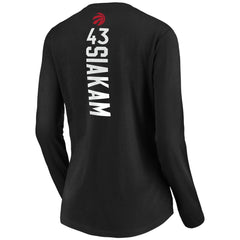 Pascal Siakam Toronto Raptors Women's Playmaker Name & Number Long Sleeve T-Shirt Black - NBA