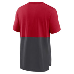 Tampa Bay Buccaneers Fan Gear Colorblock Tri-Blend T-Shirt Red/Pewter | Nike for Sale