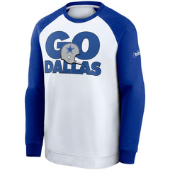 Dallas Cowboys Fan Gear Throwback Go Helmet Sweatshirt White/Royal | Nike for Sale