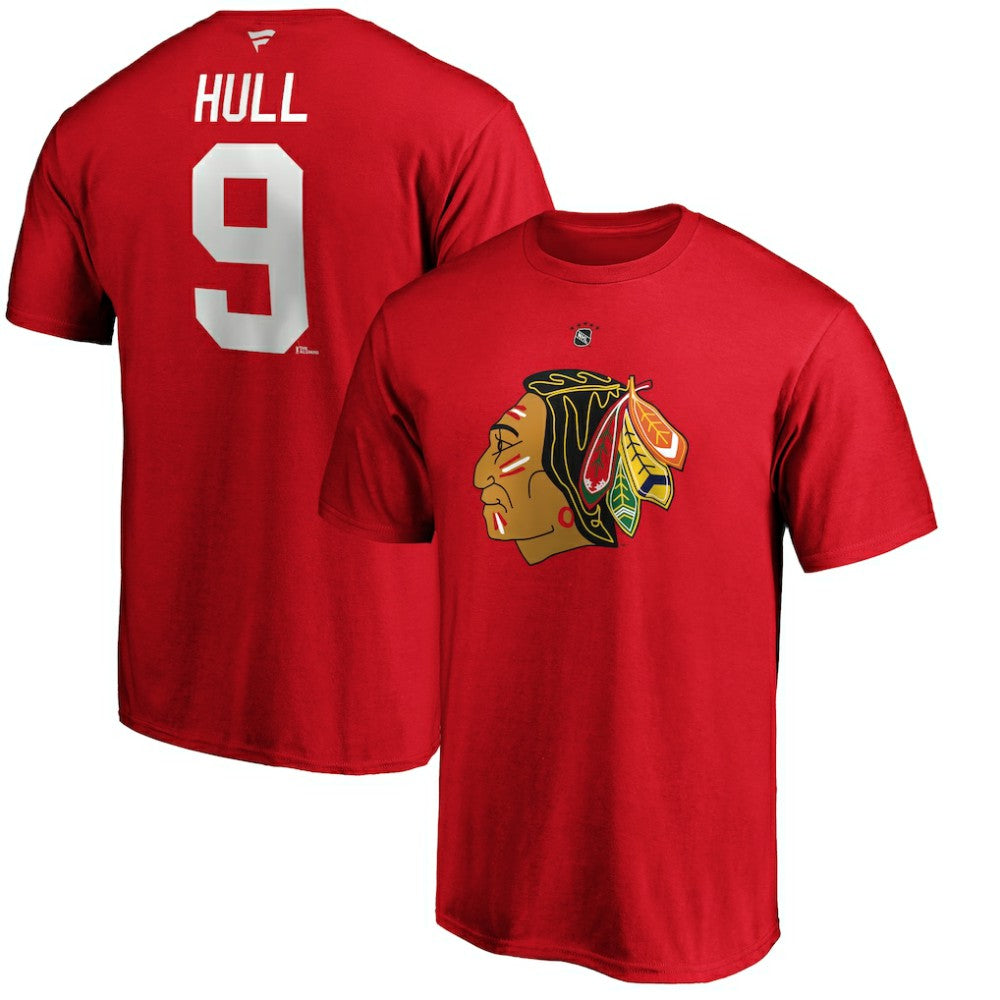 Bobby Hull Chicago Blackhawks Fanatics Authentic Stack Retired Player Name & Number T-Shirt - Red - NHL