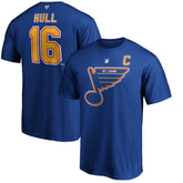 Brett Hull St. Louis Blues Fanatics Authentic Stack Retired Player Name & Number T-Shirt - Blue - NHL