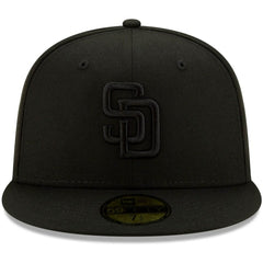San Diego Padres New Era Black on Black 59FIFTY Fitted Hat - MLB