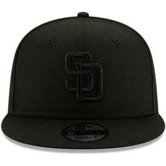 San Diego Padres New Era Black on Black 9FIFTY Snapback Adjustable Hat - MLB