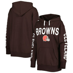 Cleveland Browns G-III 4Her by Carl Banks Women's Extra Point Pullover Hoodie Brown | NFL