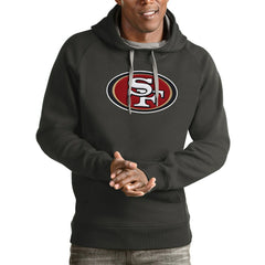 San Francisco 49ers Antigua Victory Pullover Hoodie Charcoal | NFL