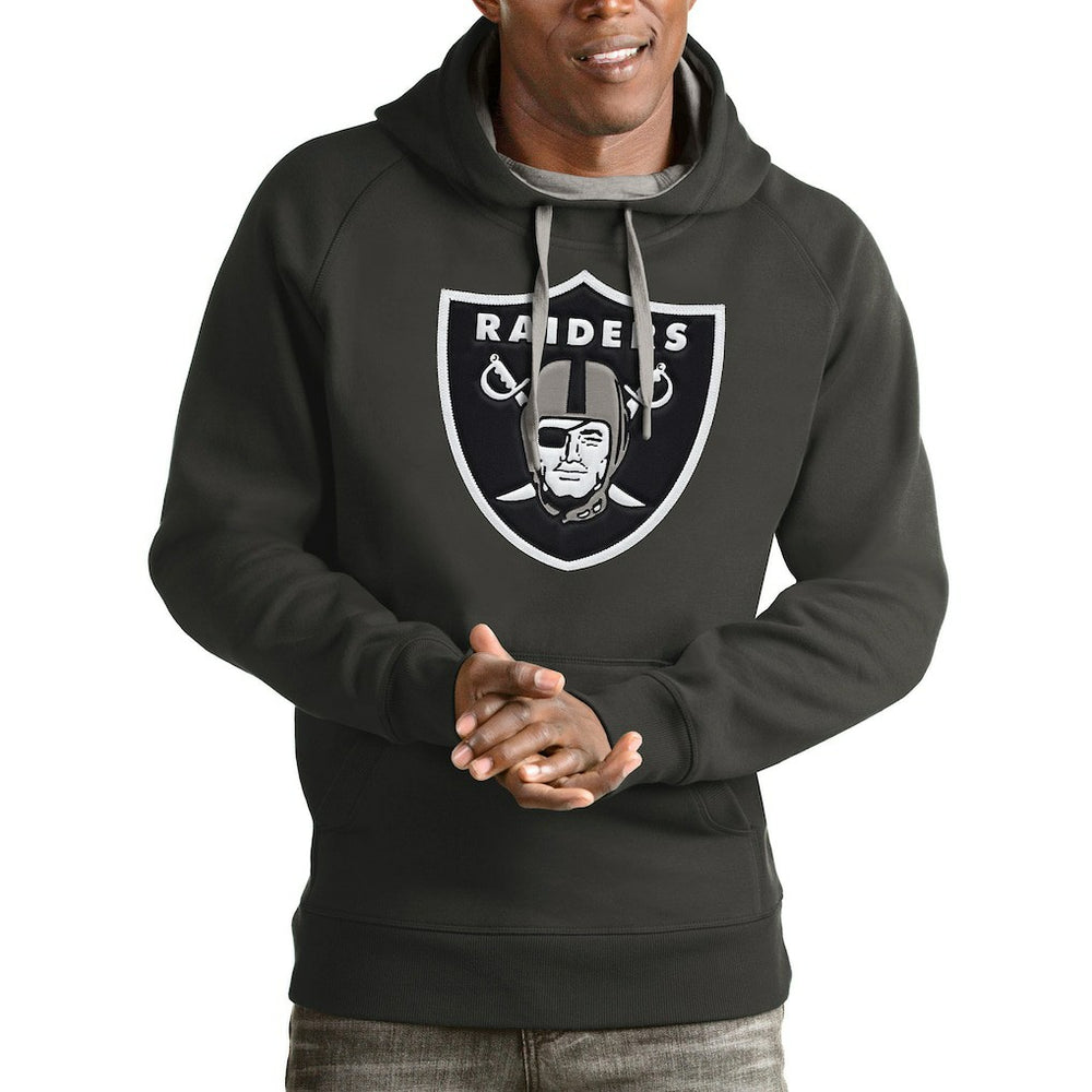 Las Vegas Raiders Antigua Victory Pullover Hoodie Charcoal | NFL