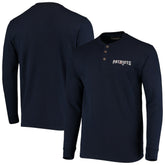 New England Patriots Dunbrooke Logo Maverick Thermal Henley Long Sleeve T-Shirt Navy | NFL