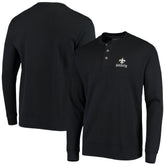 New Orleans Saints Dunbrooke Logo Maverick Thermal Henley Long Sleeve T-Shirt Black | NFL
