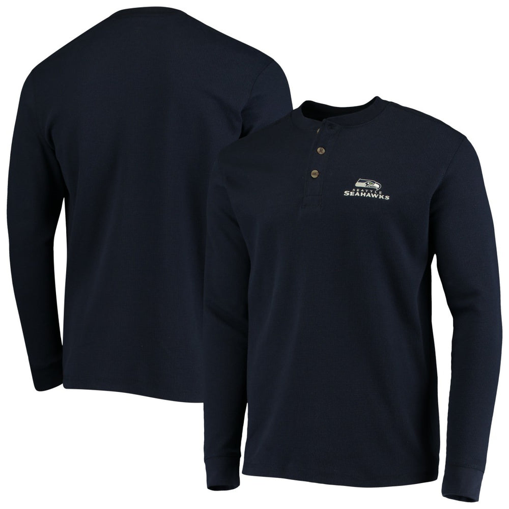 Seattle Seahawks Dunbrooke Logo Maverick Thermal Henley Long Sleeve T-Shirt Navy | NFL