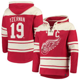 Steve Yzerman Detroit Red Wings '47 Player Lacer Pullover Hoodie - Red - NHL