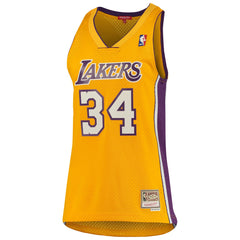 Shaquille O'Neal Los Angeles Lakers Women's 1999/00 Hardwood Classics Swingman Jersey Gold - NBA