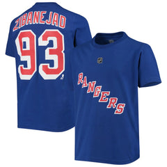 Mika Zibanejad New York Rangers Youth Player Name & Number T-Shirt - Blue - NHL