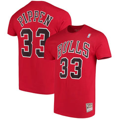 Scottie Pippen Chicago Bulls Hardwood Classics Name & Number Player T-Shirt Red - NBA